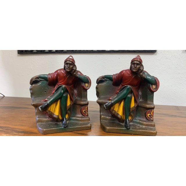 1920s Antique Art Deco K&o Kronheim & Oldenbusch “Mantarani’s Dante” Figural Bookends – Pair For Sale - Image 5 of 8