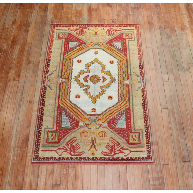 Textile Colorful Early 20th Century Antique Turkish Ghiordes Rug For Sale - Image 7 of 18