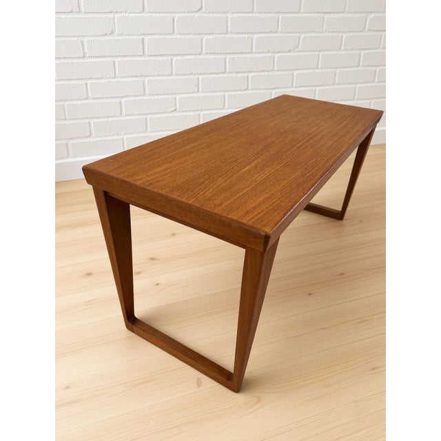 Beige Bench and Mirror in Teak by Kai Kristiansen for Aksel Kjersgaard, 1960s, Set of 3 For Sale - Image 8 of 14