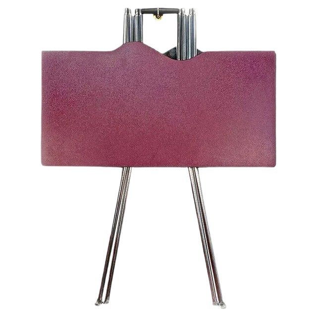 Post Modern Italian Red Wine and Chromed Steel Folding Table by Zero Disegno, 1980s For Sale