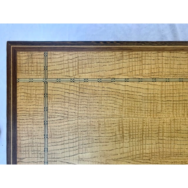 l'Atelier Exotic Wood Inlay Coffee Table Signed by Rob Anderson, 1993 For Sale - Image 4 of 13