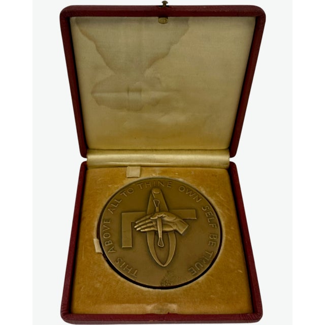 Mid 20th Century Medallic Art Co Bronze Medal “To Thine Own Self Be True” W/ Case For Sale - Image 5 of 11