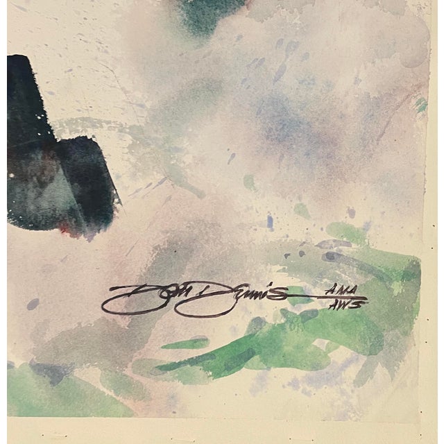1970s Don Dennis Coastal Watercolor For Sale - Image 4 of 4