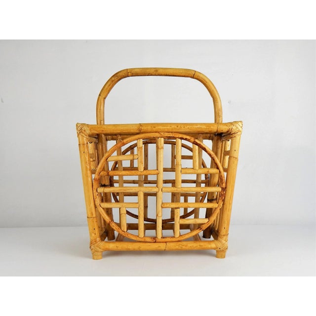 Asian Motif Bamboo Magazine Rack For Sale - Image 4 of 9