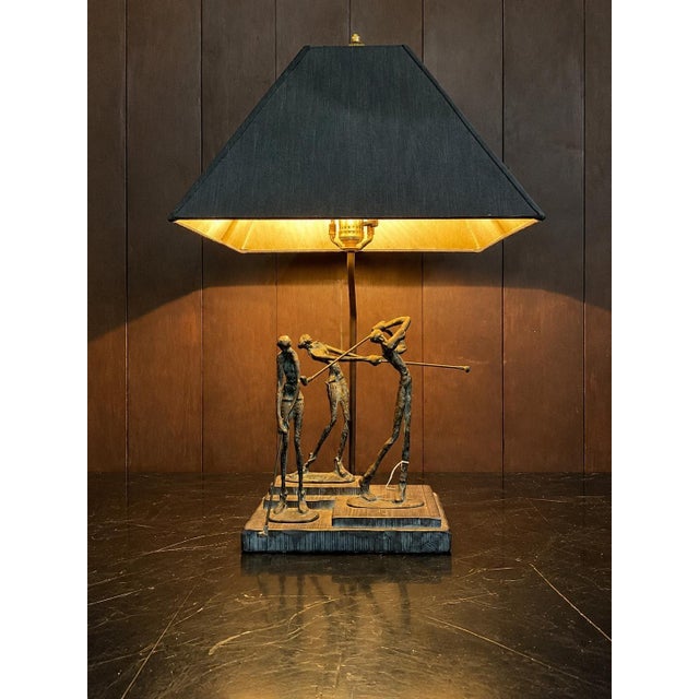 Frederick Cooper Golfer Lamp | Vintage Three Golfers Sculpture Mid-Century Modern Lighting For Sale In Atlanta - Image 6 of 8