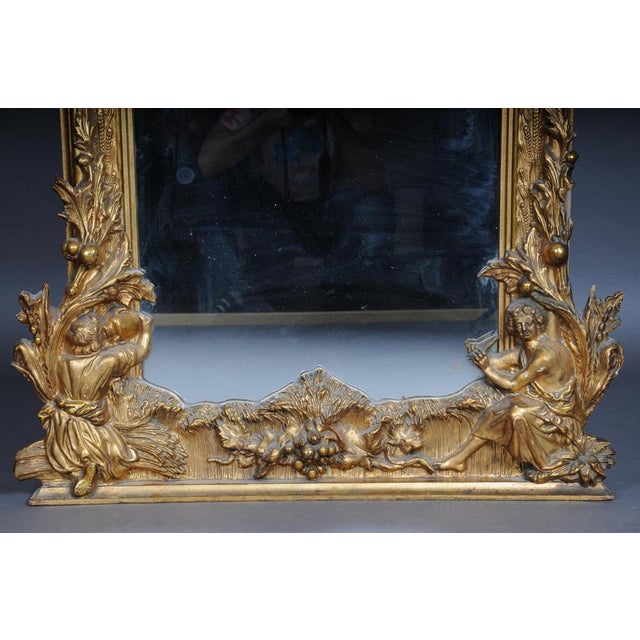 Antique Historicism Gilded Mirror, 1870s For Sale - Image 10 of 18