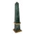 Neoclassical Green Marble & Brass Obelisk, 14.5" High For Sale