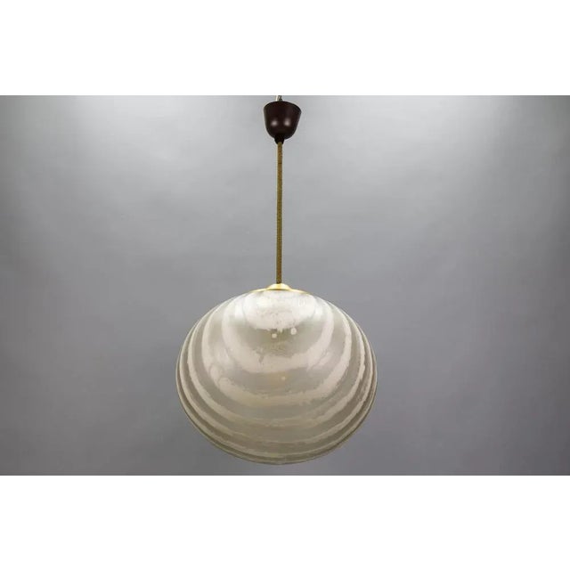 Mid-Century Striped Glass Globe Pendant by Peill & Putzler, Germany, 1970s For Sale - Image 16 of 18