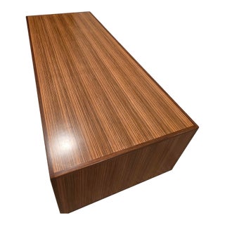 Ebanista Barcelo Zebra Wood With Walnut Edge Detail Cocktail Table For Sale