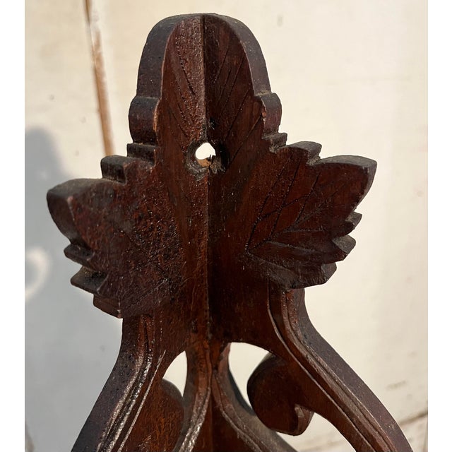 Brown Early 20th Century Victorian Carved Walnut Shelf For Sale - Image 8 of 11