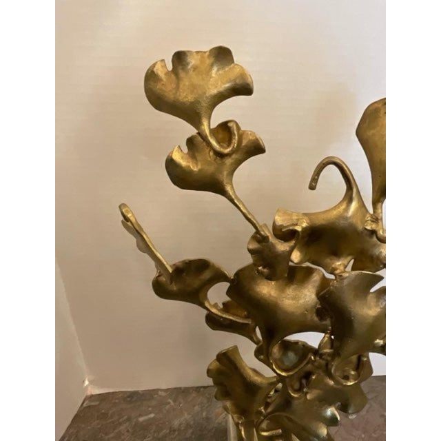 Vintage John Richard Brass Ginkgo Leaves Sculpture For Sale - Image 4 of 10