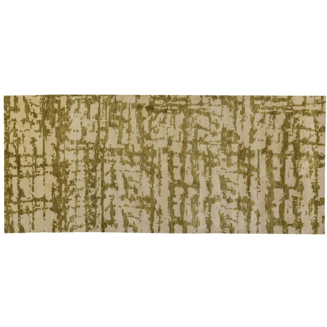 Modern Abstract Modern Green Silk Rug by Doris Leslie Blau For Sale - Image 3 of 8