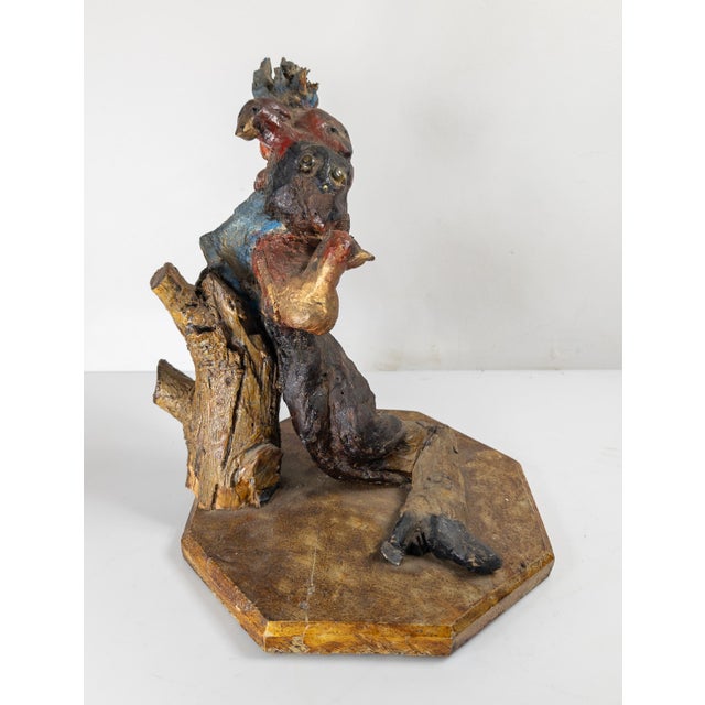 Figurative 19th Century Primitive Tramp Folk Art Polychrome Driftwood Rootwood Figure For Sale - Image 3 of 14