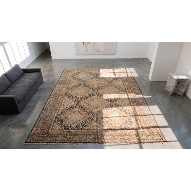Tan Great Tan Color With Splendid Geometric Design Antique Khotan Rug For Sale - Image 8 of 10