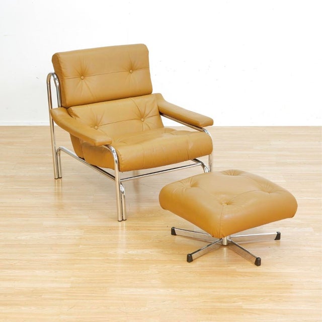 1970s Leather & Chrome 'Alpha' Sofa & Lounge Chair Set by Pieff Furniture Owned by Elton John For Sale - Image 12 of 18