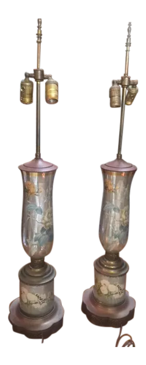 1940's-50's Eglomise Lamps
