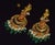 Authentic natural Polki diamond and emerald chandelier earrings handcrafted in solid 22K and 18K gold. These exceptional...