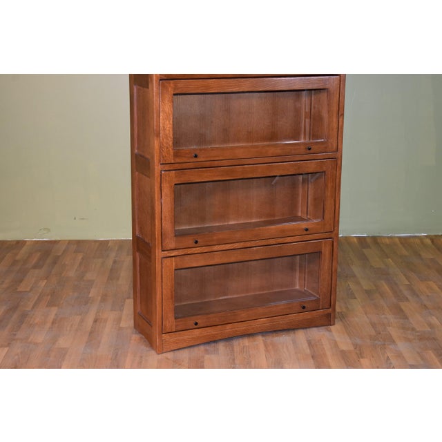 Mission Craftsman Style Oak Barrister Bookcase - 5 Stack - Micheal Cherry For Sale - Image 15 of 18