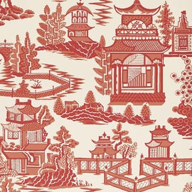 Example of Chinoiserie Schumacher Wallpaper