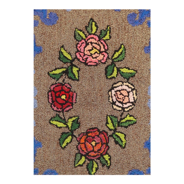 Beautiful and Early Antique American Hooked Rug, Country of Origin: American, Circa Date: Early 20th Century – Ingenious...