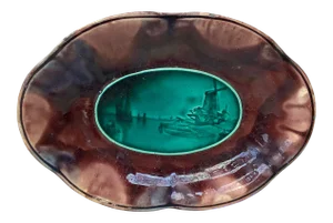 1890 Rubelles Majolica Hors d'Oeuvres Dish