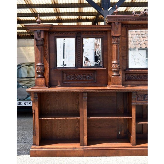 Victorian Carved Oak Front and Back Bar, 1980 For Sale - Image 6 of 18