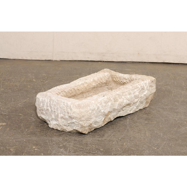 Antique Spanish Carved-Stone Basin For Sale - Image 4 of 10