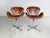 Brown Set of Brancaster Swivel Leather Accent Swan Chairs from Acme For Sale - Image 8 of 12