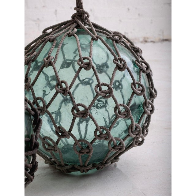 Bottle Green Antique Japanese Hand Blown Fishing Float For Sale - Image 8 of 8