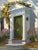 Late 20th Century Late 20th Century Original Line Tutwiler Oil Painting - Side Profile Greek Revival Porch With Green Door For Sale - Image 5 of 8