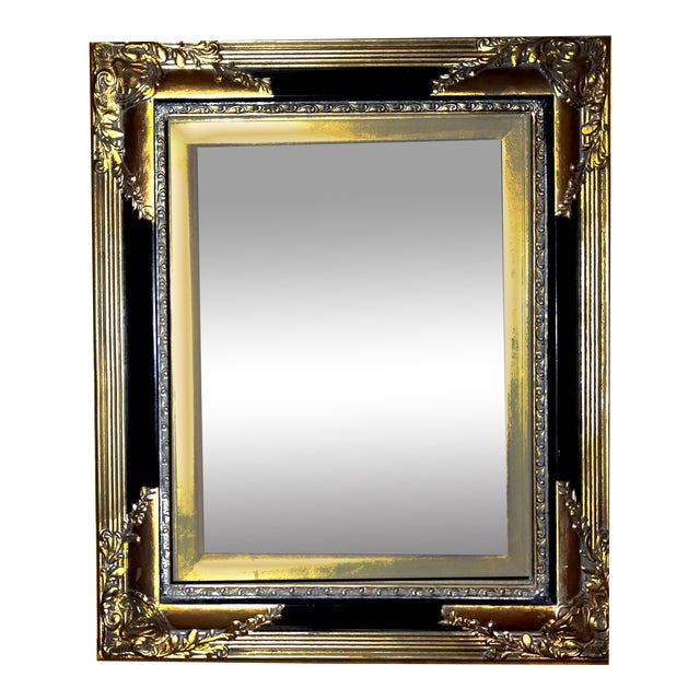 Black and Gold Baroque Style Beveled Wall Mirror Chairish