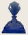Art Deco Czech Cobalt Blue Fan Perfume Bottle With Faceted Cut Stopper C 1920 For Sale - Image 4 of 6