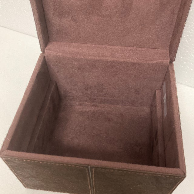 2010s Decorative Jewelry Box in Brown Hide For Sale - Image 5 of 7
