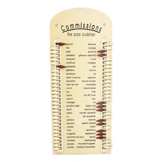 French Vintage Reusable Shopping List For Sale