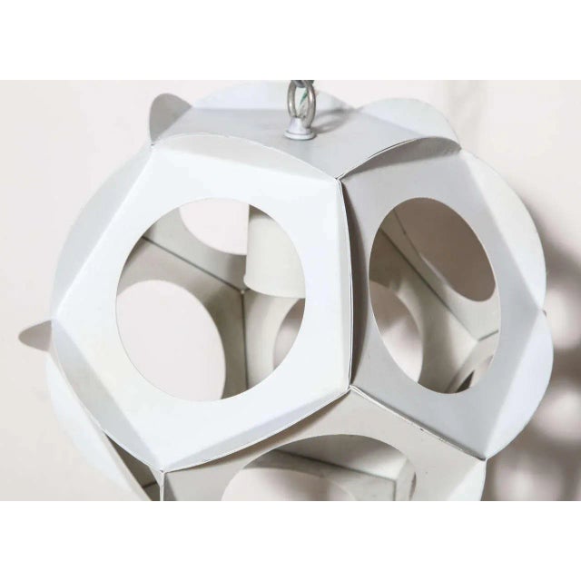 1960s 1960s Preben Dahl Style White Enameled Steel Hanging Pendant For Sale - Image 5 of 9