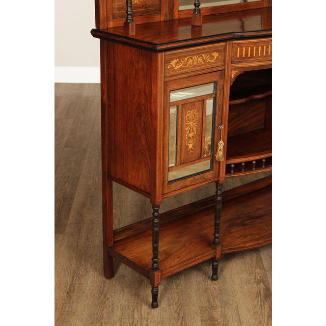 Antique Edwardian Inlaid Rosewood Sideboard For Sale In Philadelphia - Image 6 of 18