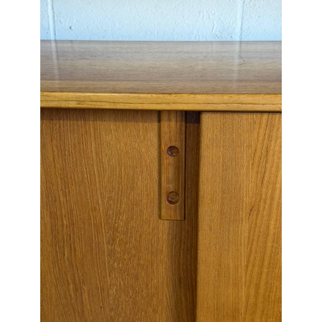 Mid Century Modern Danish Teak Hutch Credenza Display Cabinet 2 Piece 1960s For Sale - Image 10 of 11