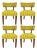 Set of Four Mid-Century Modern Walnut Dining Chairs With Curved Backrests For Sale