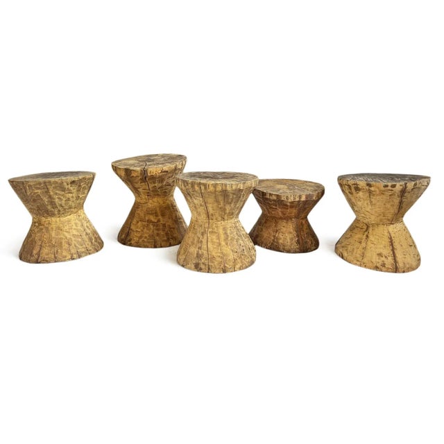 Hourglass Wood Side Table For Sale - Image 4 of 6