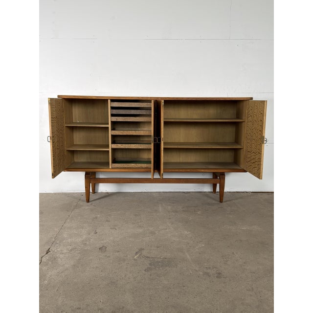 Danish Modern Sideboard in Oak and Brass by Henning Kjærnulf, 1960s For Sale - Image 4 of 12