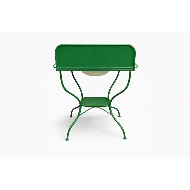 Metal Vintage Green Metal Washstand with Enamel Basin, 1950s For Sale - Image 7 of 8