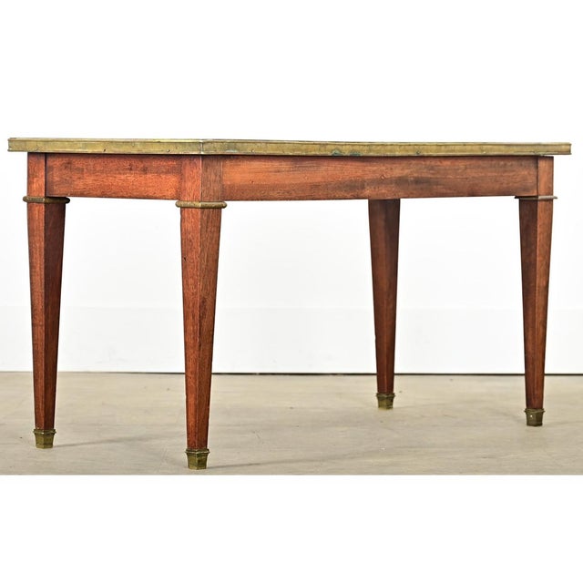 Brown French Vintage Mahogany & Marble Coffee Table For Sale - Image 8 of 12