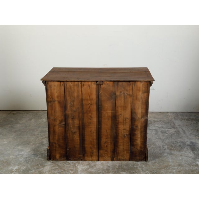 English Georgian Period 1800s Oak Chest with Four Drawers and Carved Motifs For Sale - Image 10 of 12