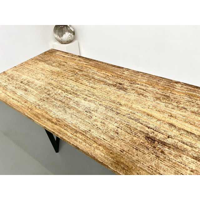 Travertine Dining Table, Italy, 1970s For Sale - Image 6 of 18