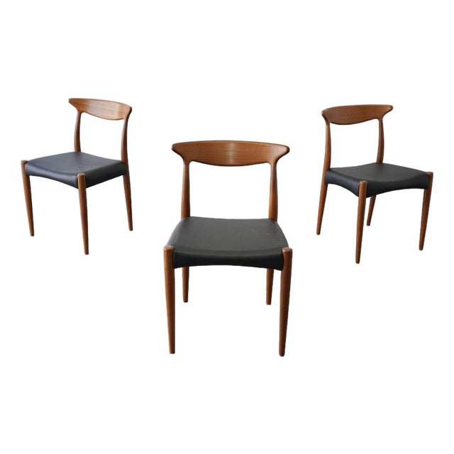 1950s 1, 2 or 3 Danish Modern Teak Dining Chairs by Arne Hovmand-Olsen for Mogens Kold — Restored For Sale