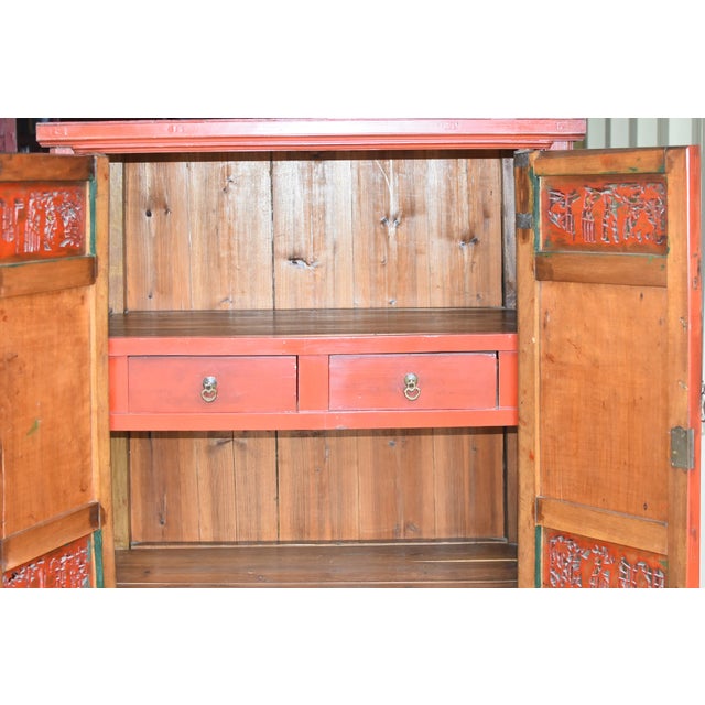 Antique Chinese Gilded Cabinet Fully Carved For Sale - Image 11 of 13