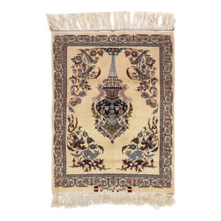 Pasargad DC Fine Hand Knotted Isfahan Silk & Wool Rug For Sale