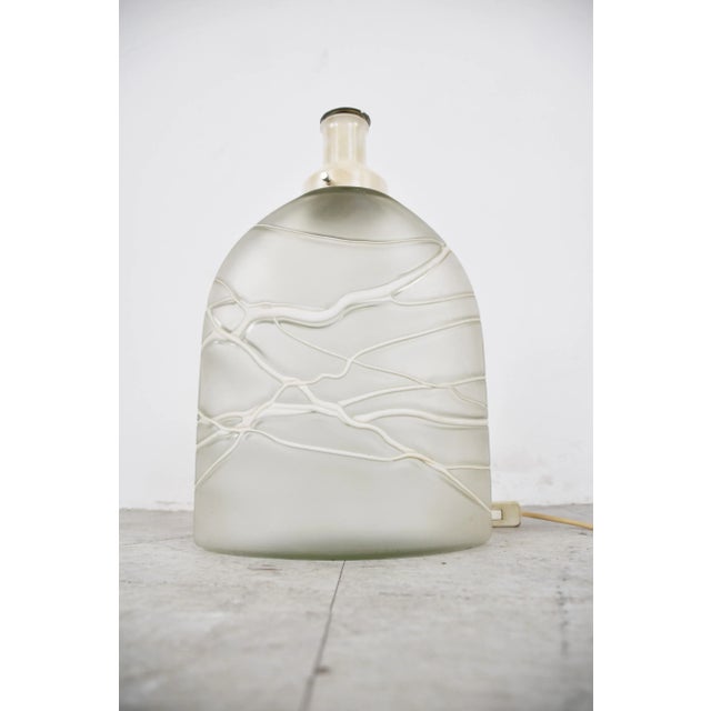 White Glass Table Lamp attributed to Peil and Putzler, 1960s For Sale - Image 8 of 10