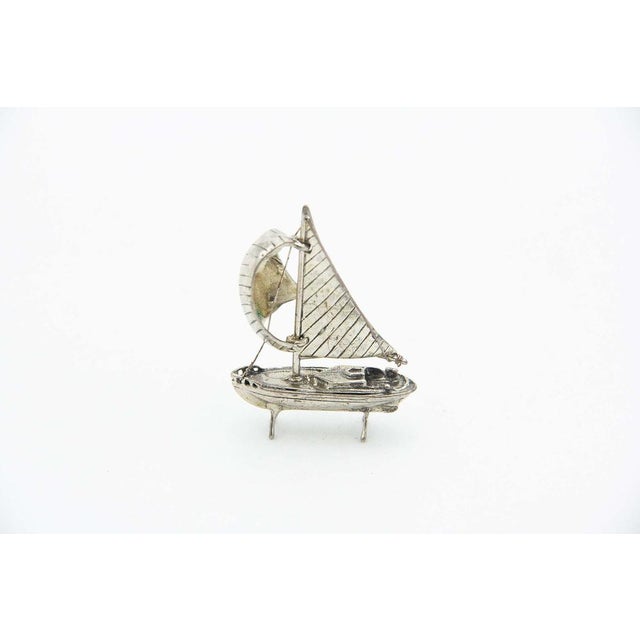 Silver Sailing Boat Miniature For Sale - Image 4 of 4