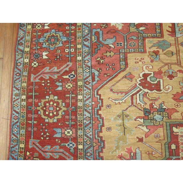 Textile Antique Heriz Serapi, 11'8'' X 15'3'' For Sale - Image 7 of 10